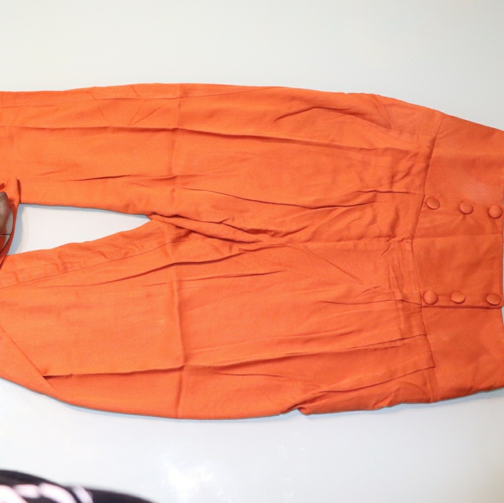 High. Waisted Tapered Pants Rust Orange